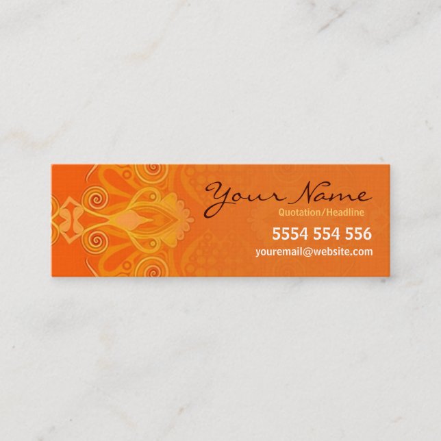 Tarjeta de visita anaranjada de Elegan mini (Anverso)