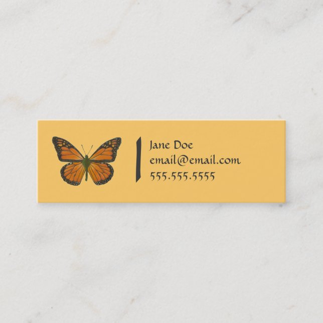 Tarjeta de visita anaranjada de la mariposa (Anverso)