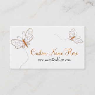 Tarjeta de visita anaranjada de las mariposas de