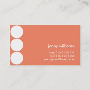 Tarjeta de visita anaranjada de los lunares del