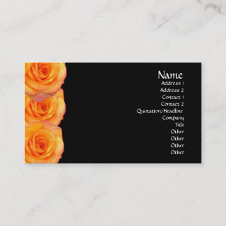 Tarjeta de visita anaranjada de los rosas