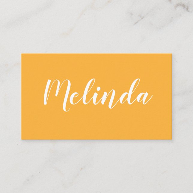 Tarjeta de visita anaranjada de moda moderna (Anverso)