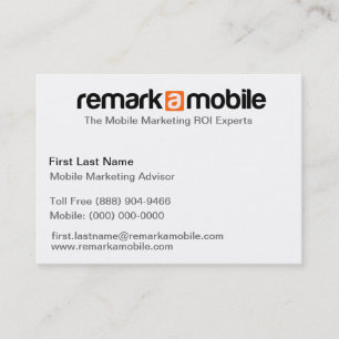 Tarjeta de visita anaranjada de RemarkaMobile