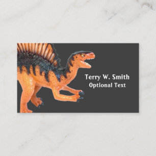 Tarjeta de visita anaranjada del dinosaurio