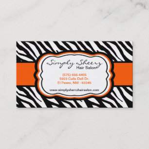 Tarjeta de visita anaranjada del salón de pelo del