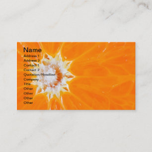 Tarjeta de visita anaranjada jugosa