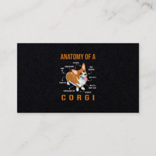Tarjeta De Visita Anatomía de un perro gracioso de Corgi