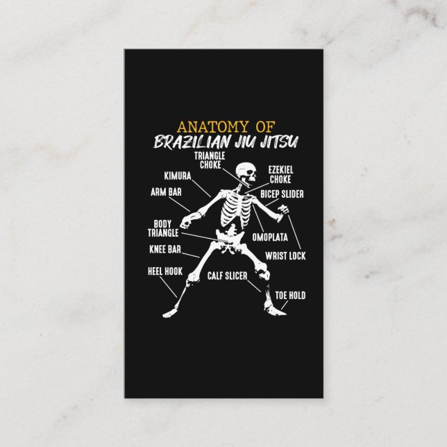 Tarjeta De Visita Anatomía del Skeleton brasileño Jiu Jitsu (Anverso)