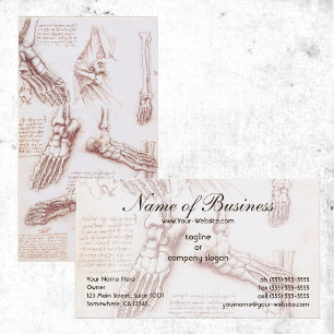 Tarjeta De Visita Anatomía humana, esqueletos de pies, de Leonardo d