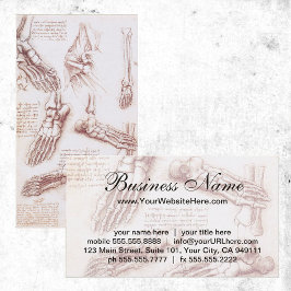 Tarjeta De Visita Anatomía humana, esqueletos de pies, de Leonardo d