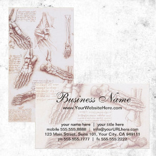 Tarjeta De Visita Anatomía humana, esqueletos de pies, de Leonardo d