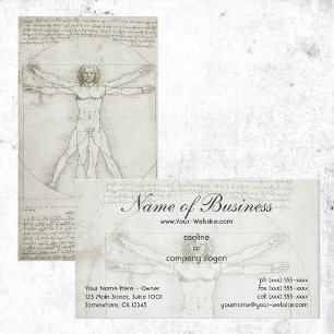 Tarjeta De Visita Anatomía Humana, Hombre de Vitruvio por Leonardo d