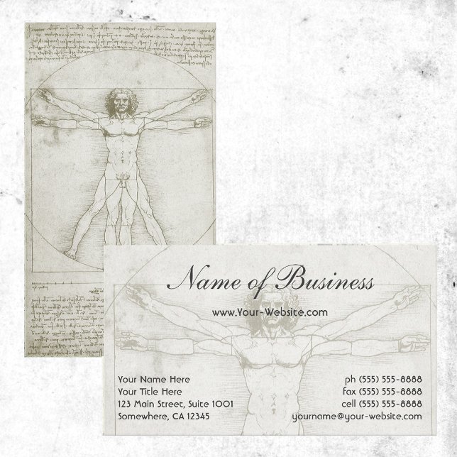 Tarjeta De Visita Anatomía humana, hombre vitruviano de Leonardo da  (Subido por el creador)