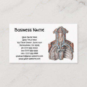 Tarjeta De Visita Anatomía humana vintage de garganta, cuello, pecho