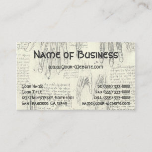 Tarjeta De Visita Anatomía Laringe Humana y Pierna de Leonardo da Vi