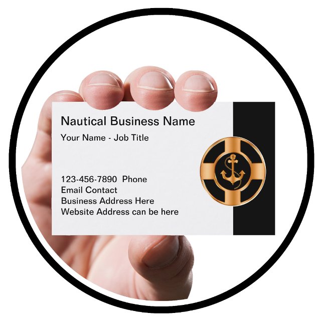 Tarjeta De Visita Anchor De Barco De Tema Nautico Clásico (Subido por el creador)