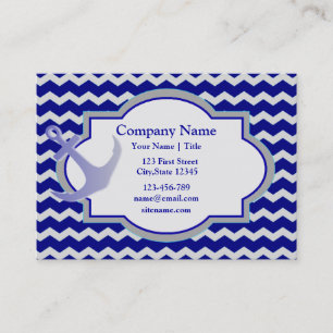Tarjeta De Visita Anchor Nautical Chevron