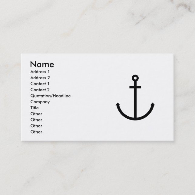 Tarjeta De Visita Anchors Aweigh (Anverso)