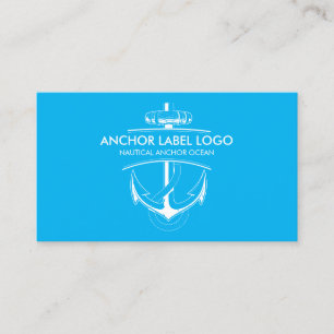 Tarjeta De Visita Ancla náutica moderna azul