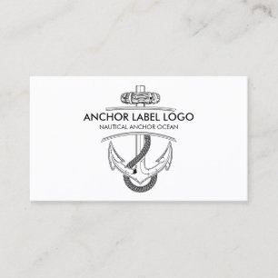 Tarjeta De Visita Ancla náutica moderna simple