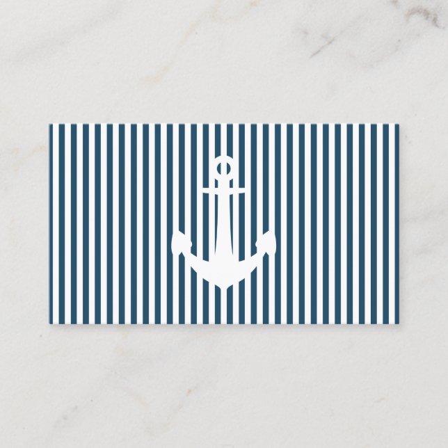 Tarjeta De Visita ancla rayada de la marina de guerra (Anverso)