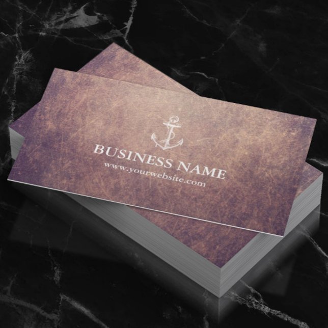 Tarjeta De Visita Ancla vintage Grunge Nautical (Subido por el creador)