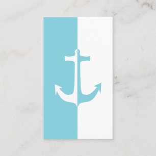 Tarjeta De Visita Anclaje azul y blanco