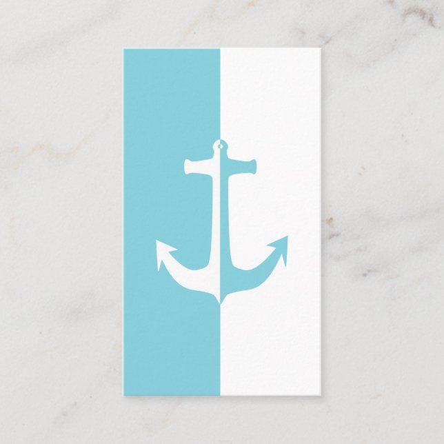 Tarjeta De Visita Anclaje azul y blanco (Anverso)