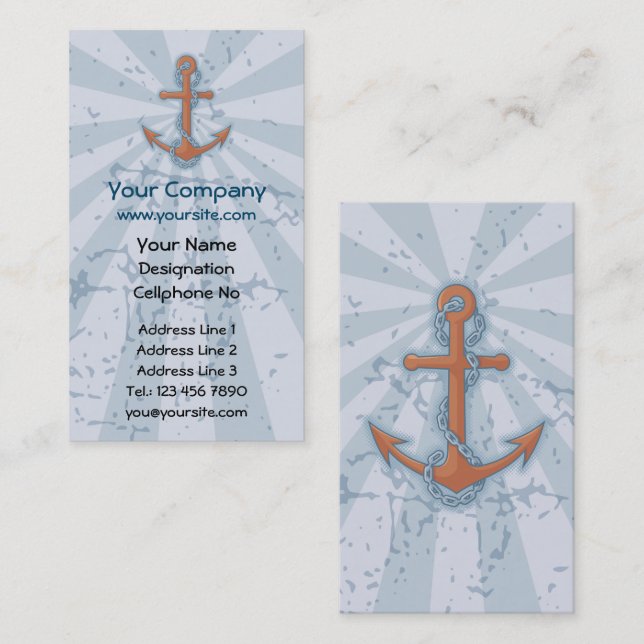 Tarjeta De Visita Anclaje con cadena (Anverso / Reverso)