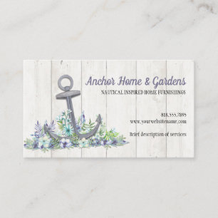 Tarjeta De Visita Anclaje floral nautico
