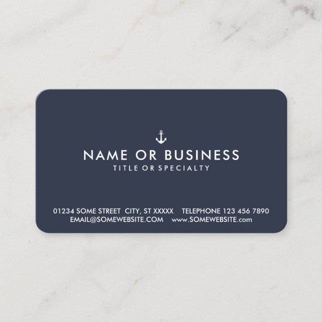 Tarjeta De Visita Anclaje simple de envío de Personalizable de color (Anverso)
