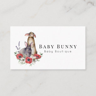 Tarjeta De Visita Anemone Bunnies Baby Boutique Social Media Buses