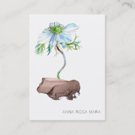 Tarjeta De Visita *~* Anemone Floral White Rose Gold Código QR Empre