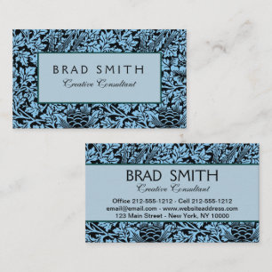 Tarjeta De Visita Anenoma de aves del patrón floral William Morris