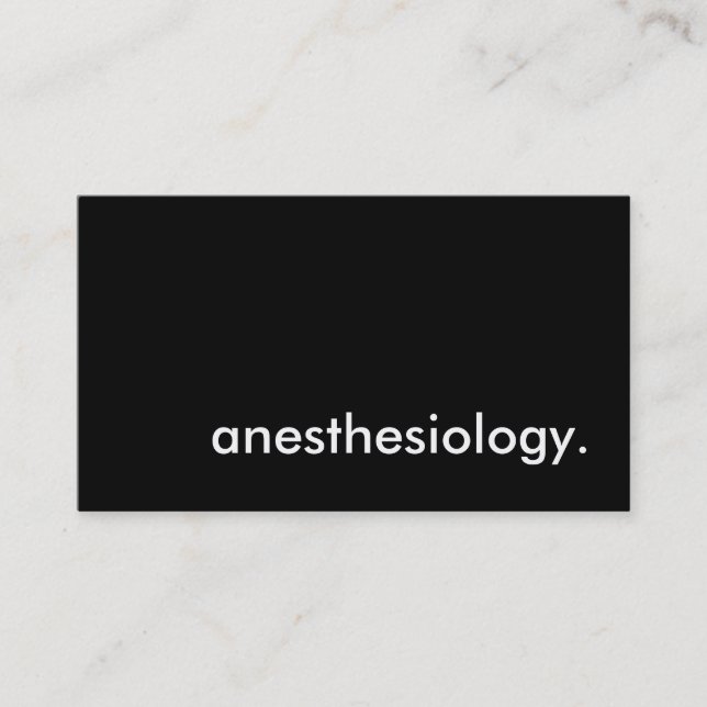 Tarjeta De Visita anestesiología. (Anverso)