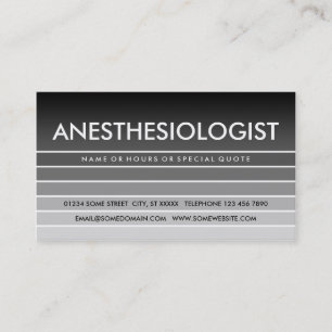 Tarjeta De Visita ANESTHESIOLOGIST gris de la muestra