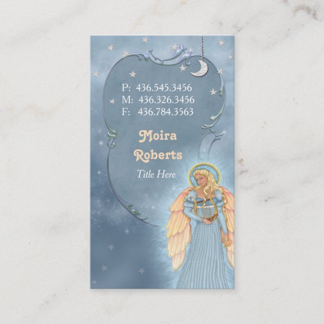 Tarjeta de visita Ángel Celestial (Anverso)