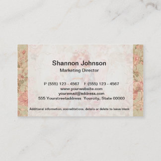 Tarjeta De Visita Ángel con las flores