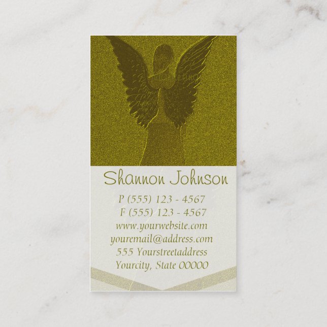 Tarjeta De Visita Ángel de guarda de oro (Reverso)