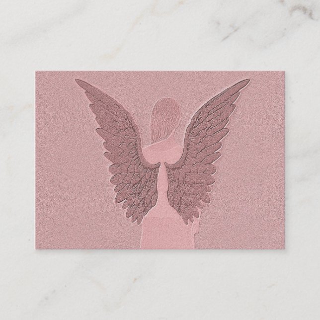 Tarjeta De Visita Ángel de guarda rosado (Anverso)