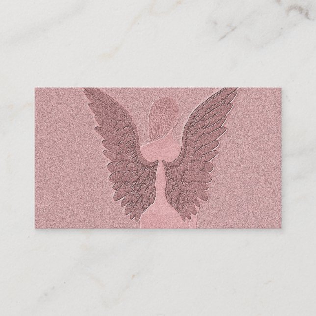 Tarjeta De Visita Ángel de guarda rosado (Anverso)