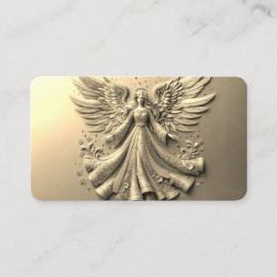 Tarjeta De Visita Ángel de la Guardia Dorada