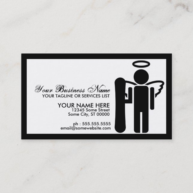 Tarjeta De Visita ángel de snowboard (Anverso)