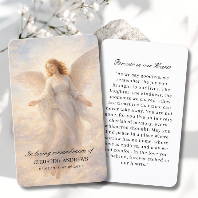Tarjeta De Visita Angel | In Loving Memory Funeral (Angel | In Loving Memory Funeral Business Card)