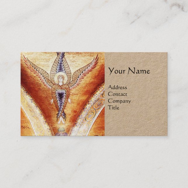 Tarjeta De Visita ANGEL MOSAICO MONOGRAM Papel de Kraft marrón (Anverso)