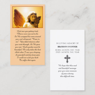Tarjeta De Visita Ángel Radiante Amarillo Dorado Naranja Oración de 
