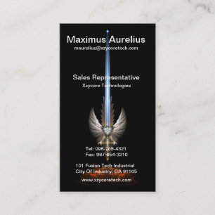 Tarjeta De Visita Angel Wing Sword De Arkledious Black Business Card