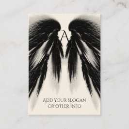 Tarjeta De Visita ANGEL WINGS Black Gray Monograma