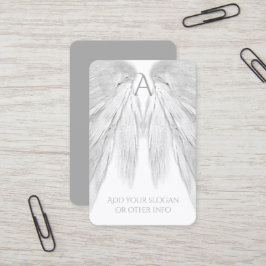 Tarjeta De Visita ANGEL WINGS Gris blanco claro