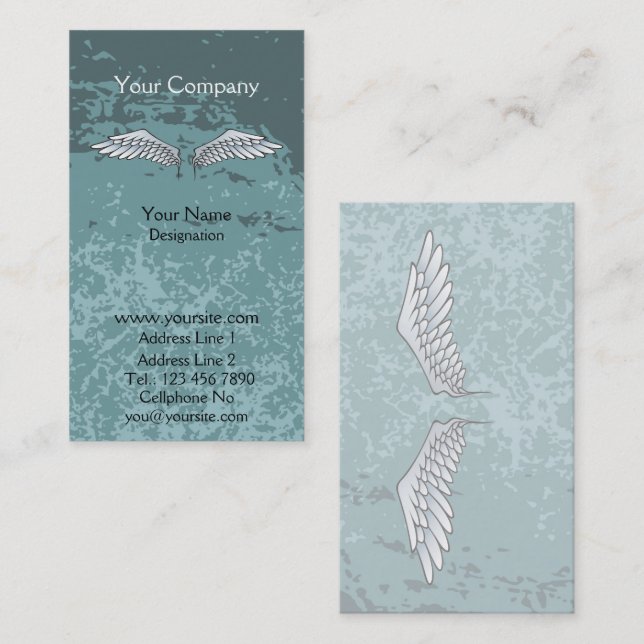 Tarjeta De Visita Angel Wings Muddy Blue (Anverso / Reverso)